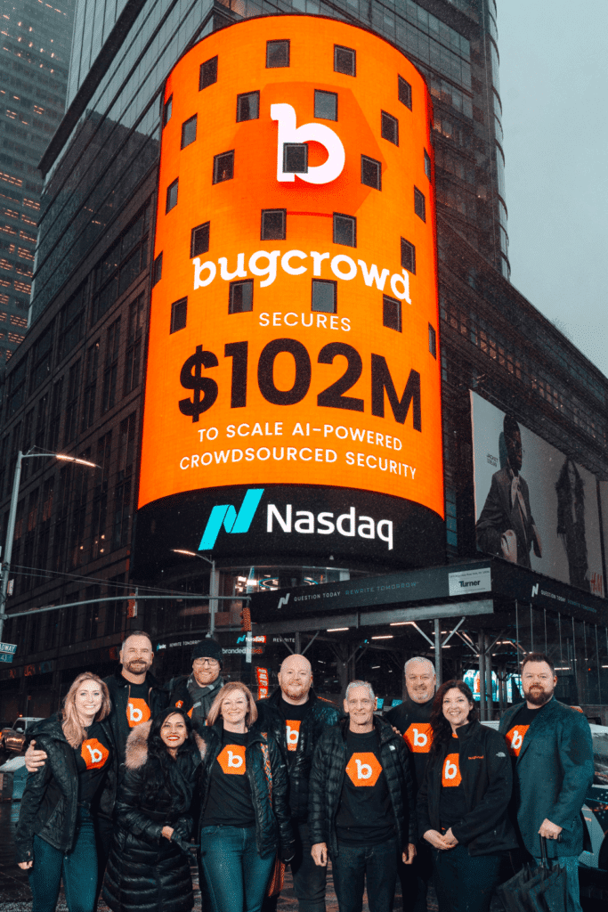 The Bugcrowd billboard in Times Square, NYC.